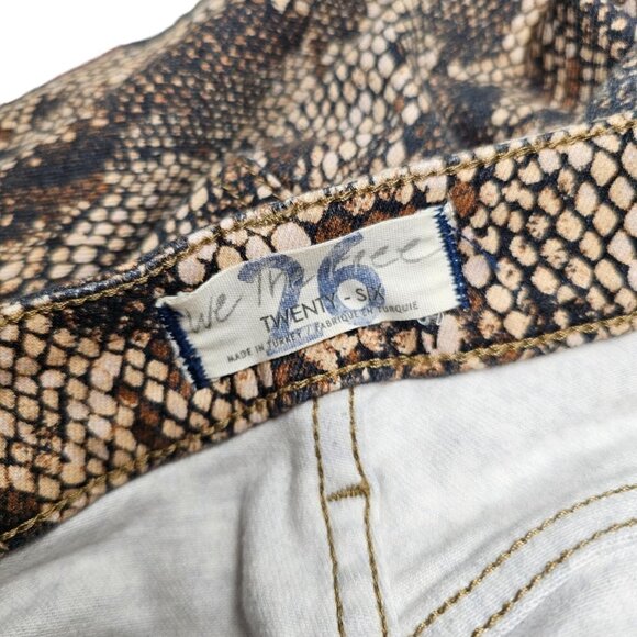 Free People We The Free Womens High Waist Denim Leggings Snake Skin Size 26 - Picture 6 of 11